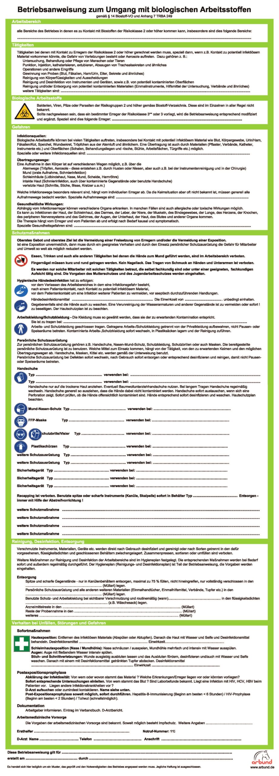 Betriebsanweisung Biostoffe & Hygieneplan – Bild 2