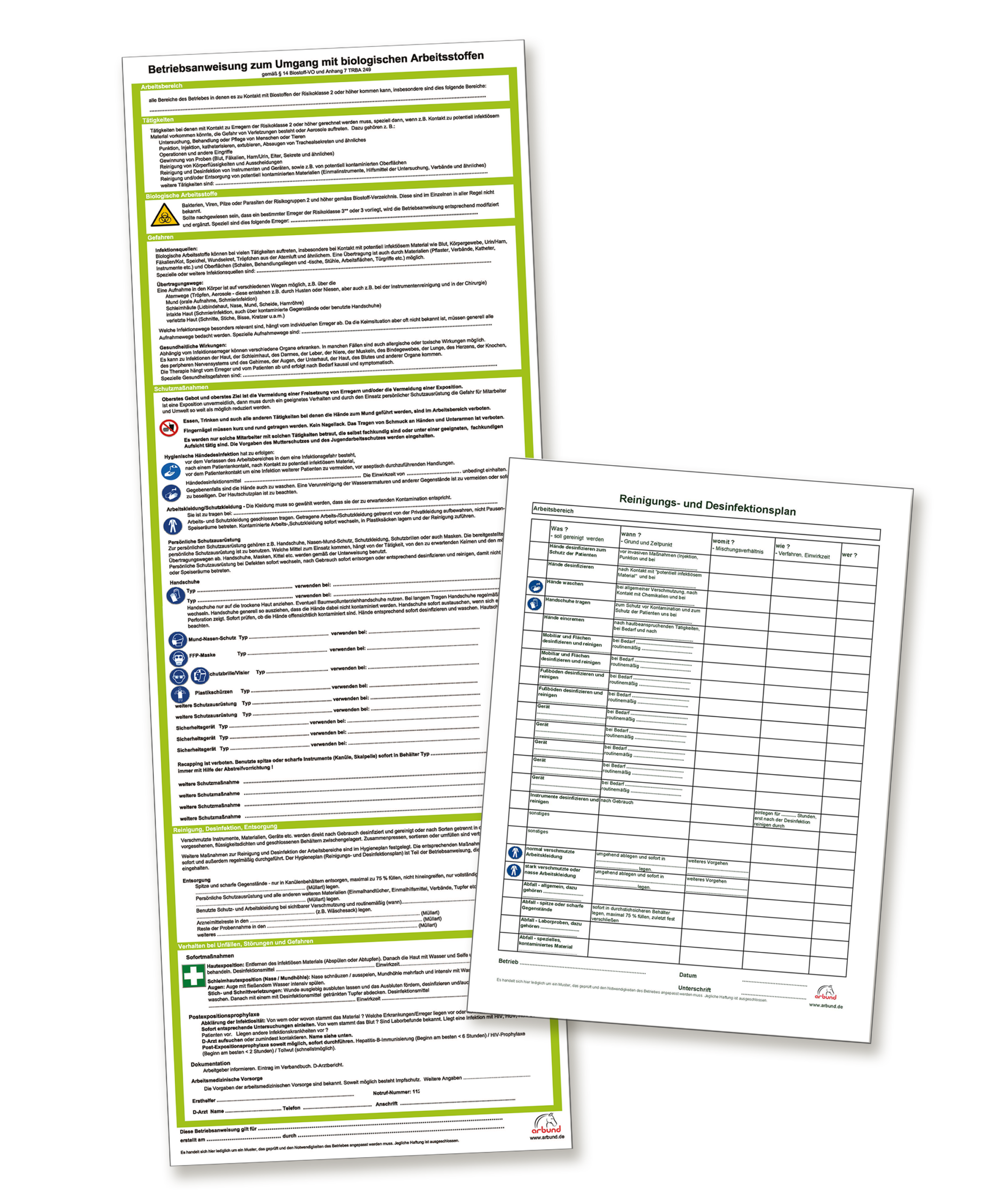 Betriebsanweisung Biostoffe & Hygieneplan